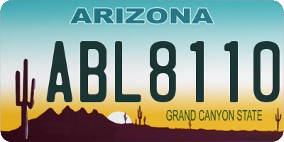 AZ license plate ABL8110