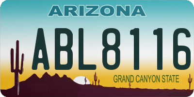 AZ license plate ABL8116