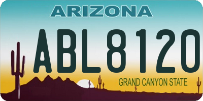 AZ license plate ABL8120