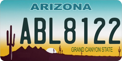 AZ license plate ABL8122
