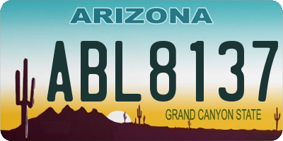 AZ license plate ABL8137