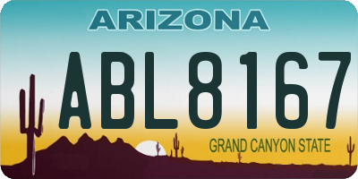 AZ license plate ABL8167
