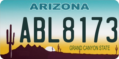 AZ license plate ABL8173