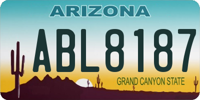 AZ license plate ABL8187