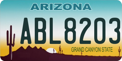 AZ license plate ABL8203