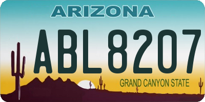 AZ license plate ABL8207