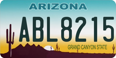 AZ license plate ABL8215