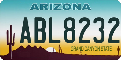 AZ license plate ABL8232