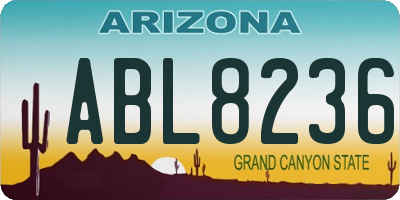 AZ license plate ABL8236