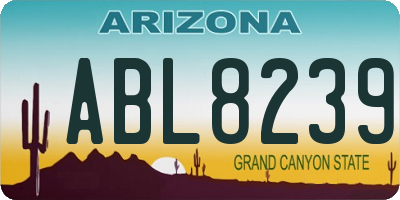 AZ license plate ABL8239