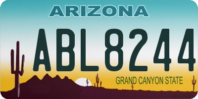 AZ license plate ABL8244
