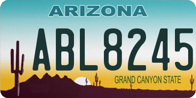 AZ license plate ABL8245