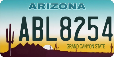 AZ license plate ABL8254