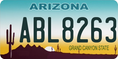 AZ license plate ABL8263