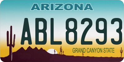 AZ license plate ABL8293