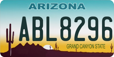 AZ license plate ABL8296