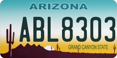 AZ license plate ABL8303