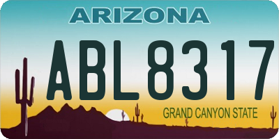 AZ license plate ABL8317