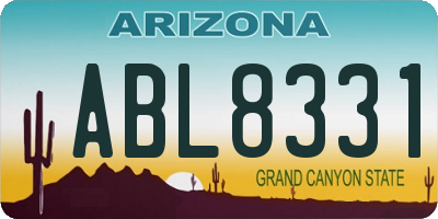 AZ license plate ABL8331