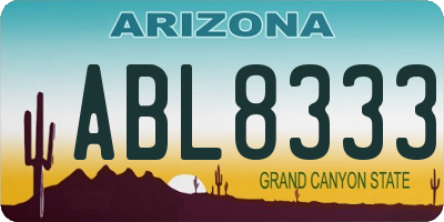 AZ license plate ABL8333