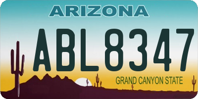 AZ license plate ABL8347