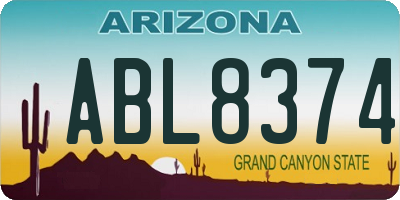 AZ license plate ABL8374