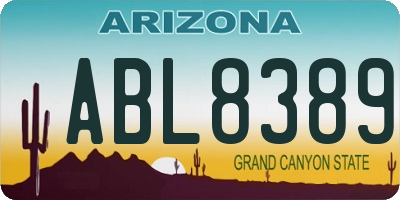 AZ license plate ABL8389