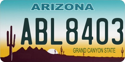 AZ license plate ABL8403