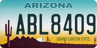 AZ license plate ABL8409