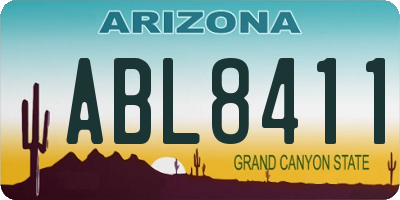 AZ license plate ABL8411