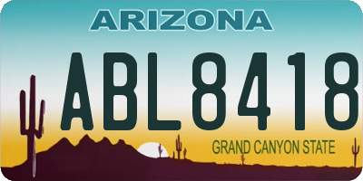 AZ license plate ABL8418