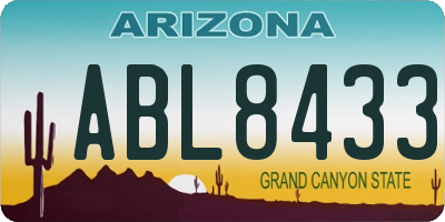 AZ license plate ABL8433