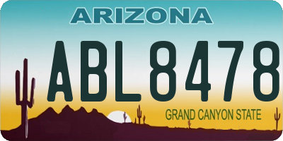 AZ license plate ABL8478