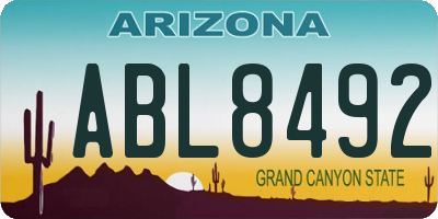 AZ license plate ABL8492