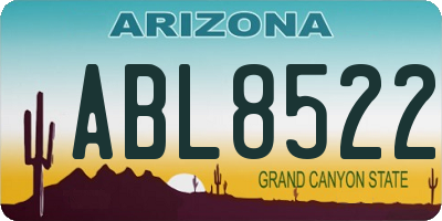 AZ license plate ABL8522