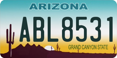 AZ license plate ABL8531