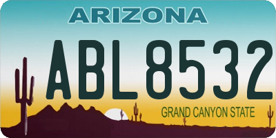 AZ license plate ABL8532
