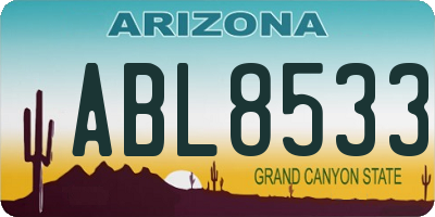 AZ license plate ABL8533