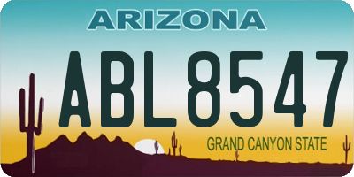 AZ license plate ABL8547