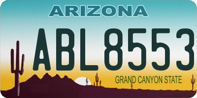 AZ license plate ABL8553