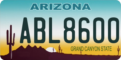 AZ license plate ABL8600