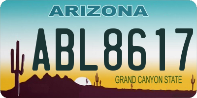 AZ license plate ABL8617