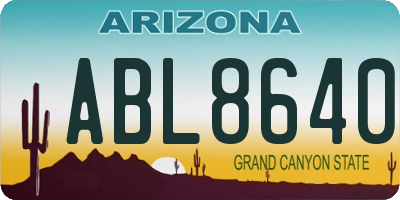 AZ license plate ABL8640