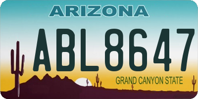 AZ license plate ABL8647