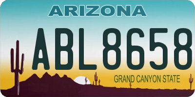 AZ license plate ABL8658