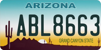 AZ license plate ABL8663