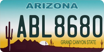 AZ license plate ABL8680