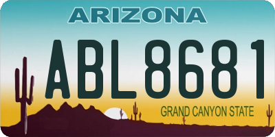 AZ license plate ABL8681