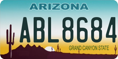 AZ license plate ABL8684