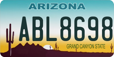 AZ license plate ABL8698